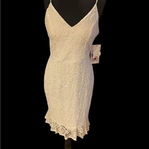 Honey and Rosie Sexy Low Back White Lace Dress
